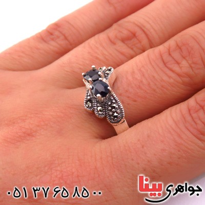 انگشتر یاقوت کبود زنانه مدل پروانه _کد:14855