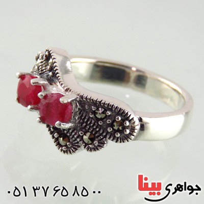 انگشتر یاقوت سرخ زنانه خوشرنگ _کد:14868