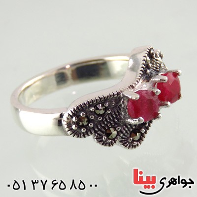 انگشتر یاقوت سرخ زنانه خوشرنگ _کد:14868