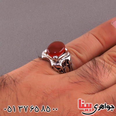 انگشتر عقیق یمنی مردانه اسلیمی _کد:14872