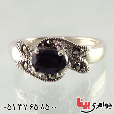 انگشتر یاقوت کبود زنانه خوشرنگ _کد:14874