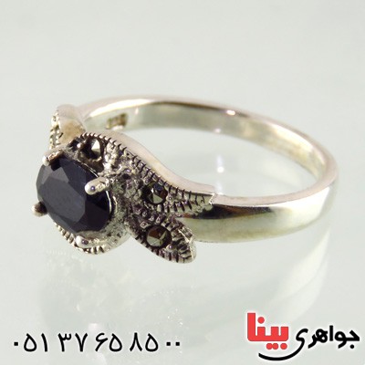 انگشتر یاقوت کبود زنانه خوشرنگ _کد:14874