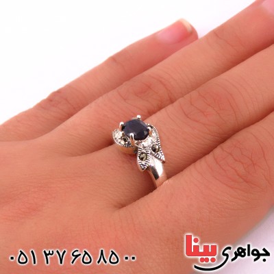 انگشتر یاقوت کبود زنانه خوشرنگ _کد:14874