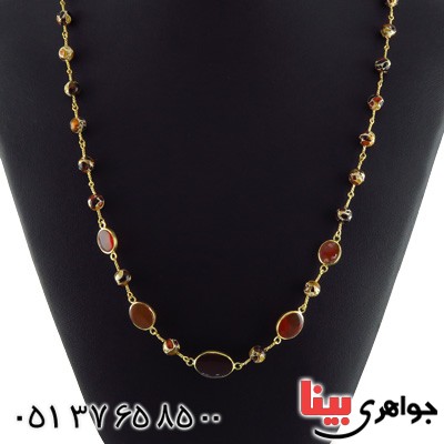 سینه ریز کهربا بلونی و عقیق یمنی زنانه خوشرنگ _کد:2023