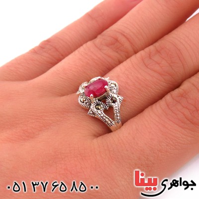 انگشتر یاقوت سرخ زنانه مدل فانتزی _کد:14879