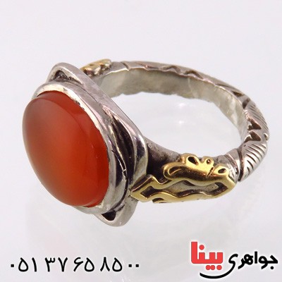 انگشتر عقیق یمنی مردانه تک _کد:14880