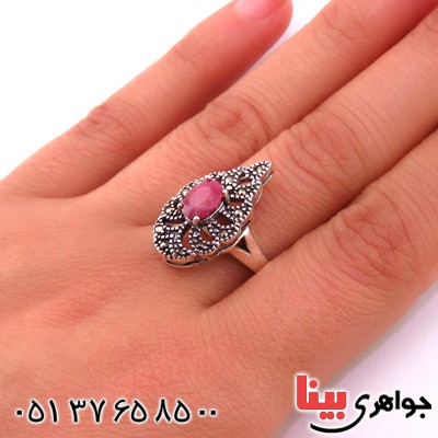 انگشتر یاقوت سرخ زنانه مدل افسون _کد:14884