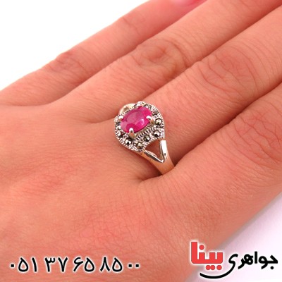 انگشتر یاقوت سرخ زنانه مدل گلسا _کد:14886
