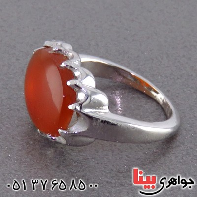 انگشتر عقیق یمنی مردانه خوشرنگ _کد:14892