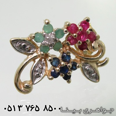 گوشواره چند جواهر طرح بوته