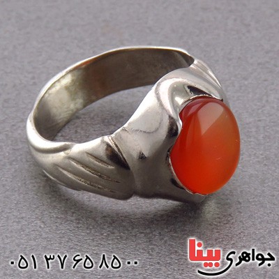 انگشتر عقیق یمنی مردانه خوشرنگ _کد:14930