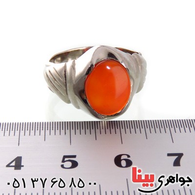 انگشتر عقیق یمنی مردانه خوشرنگ _کد:14930