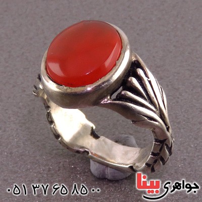 انگشتر عقیق یمنی مردانه تک _کد:14948