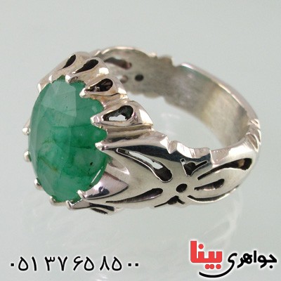 انگشتر زمرد زامبیا مردانه فاخر و مرغوب _کد:2025