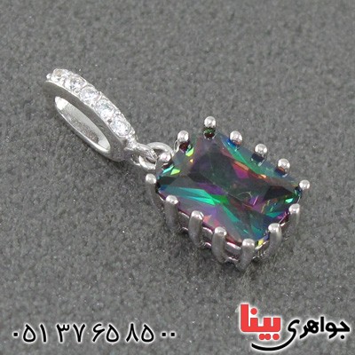 گردنبند توپاز هفت رنگ زنانه رودیوم خوشرنگ و زیبا _کد:14968