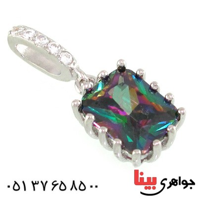 گردنبند توپاز هفت رنگ زنانه رودیوم خوشرنگ و زیبا _کد:14968