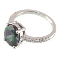 انگشتر توپاز هفت رنگ زنانه رودیوم 