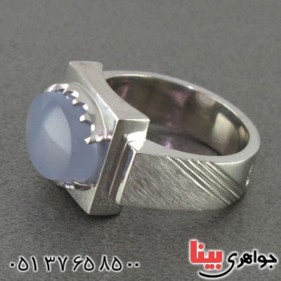 انگشتر عقیق یمنی کبود درشت مردانه تک _کد:2034