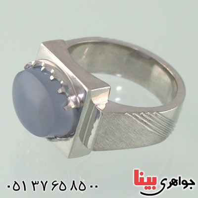انگشتر عقیق یمنی کبود درشت مردانه تک _کد:2034