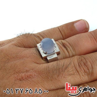 انگشتر عقیق یمنی کبود درشت مردانه تک _کد:2034