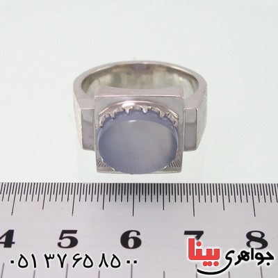 انگشتر عقیق یمنی کبود درشت مردانه تک _کد:2034