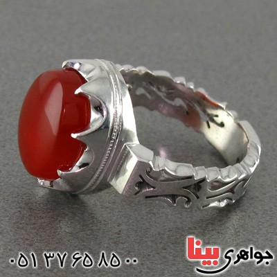 انگشتر عقیق یمنی مردانه تک _کد:2038