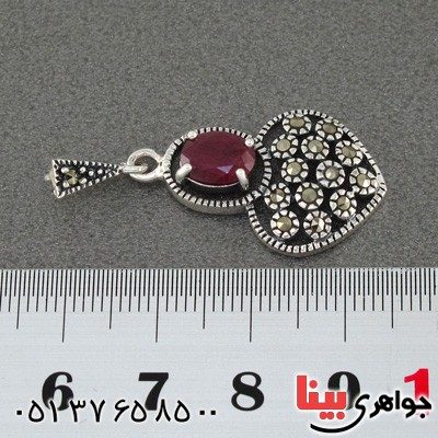 گردنبند یاقوت سرخ و مارکازیتی زنانه خوشرنگ و زیبا _کد:15000