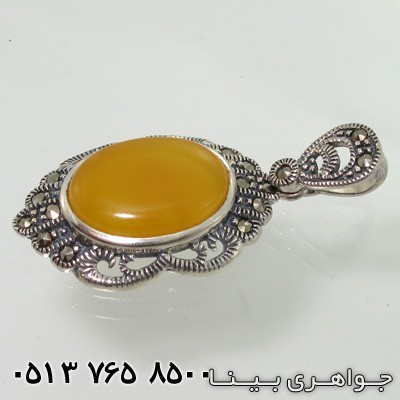 گردنبند عقیق زرد شرف الشمس و مارکازیت