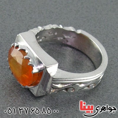 انگشتر یاقوت زرد مردانه عالی و زلال _کد:2043