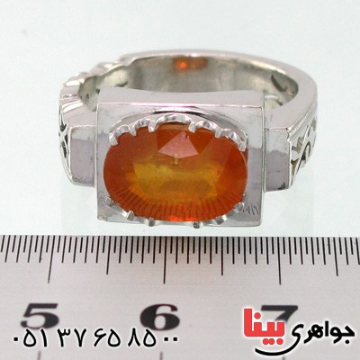 انگشتر یاقوت زرد مردانه عالی و زلال _کد:2043