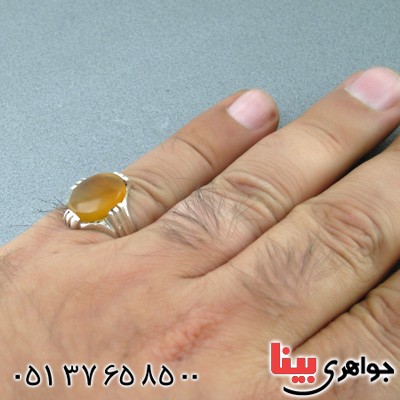 انگشتر عقیق یمنی شرف الشمس مردانه خوشرنگ _کد:15040