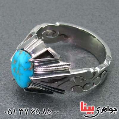 انگشتر فیروزه نیشابوری مردانه فاخر _کد:2057
