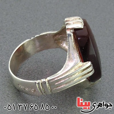 انگشتر عقیق خراسانی ناب مردانه با حکاکی و من یتق الله _کد:15072