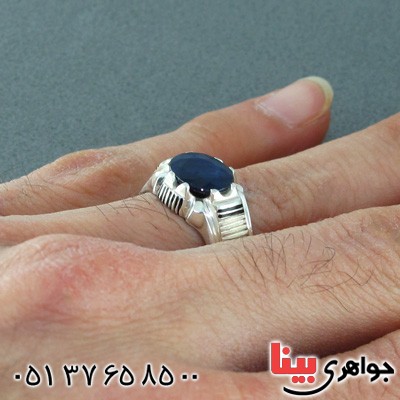 انگشتر یاقوت کبود مردانه خوشرنگ _کد:15112
