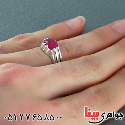 انگشتر یاقوت سرخ مردانه خوشرنگ _کد:15188