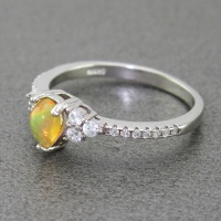 انگشتر اوپال تک رودیوم زنانه 