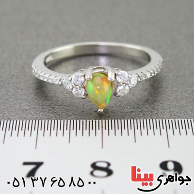 انگشتر اوپال تک رودیوم زنانه _کد:15213