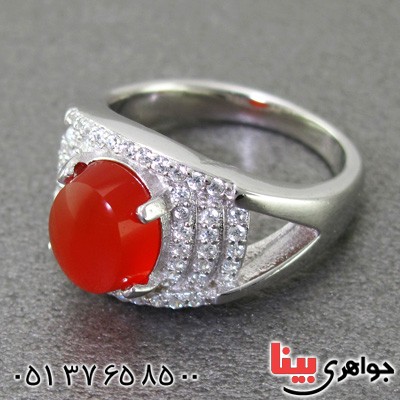 انگشتر عقیق یمنی رودیوم زنانه خاص و تک _کد:15230
