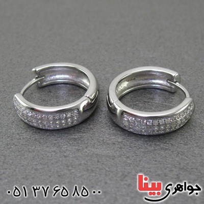 گوشواره نقره رودیوم زنانه مجلسی _کد:15246
