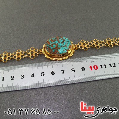 دستبند فیروزه نیشابوری شجری درشت فاخر _کد:2068