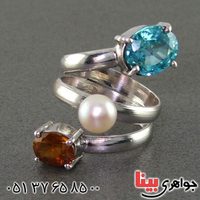 انگشتر چند جواهر زنانه فری سایز خاص _کد:15328