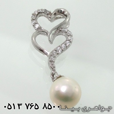 گردنبند مروارید دو قلب