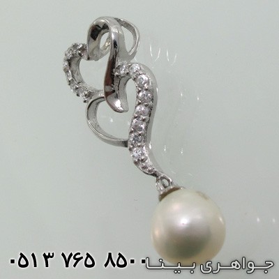 گردنبند مروارید دو قلب
