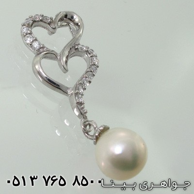 گردنبند مروارید دو قلب