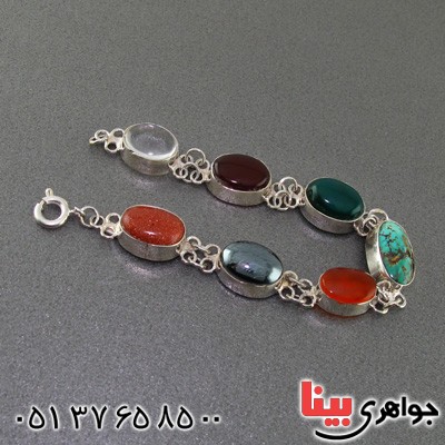 دستبند چند جواهر سنگ درمانی مدل سلجوقی _کد:15350