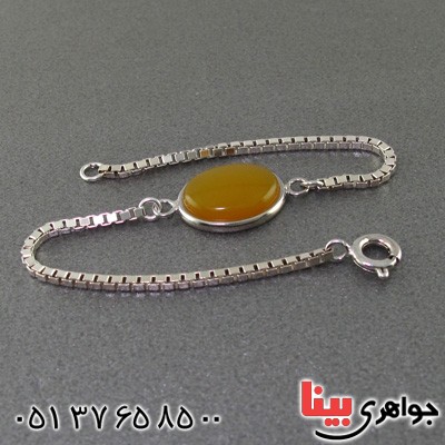 دستبند عقیق شرف الشمس بیضی خوشرنگ _کد:15355