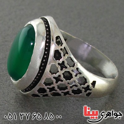 انگشتر عقیق سبز مردانه زیبا