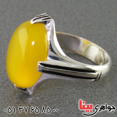 انگشتر عقیق شرف الشمس مردانه چهارچنگ _کد:15419