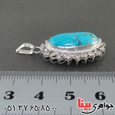 گردنبند فیروزه نیشابوری شجری زنانه دور جواهری _کد:15460