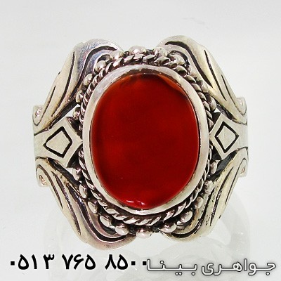 انگشتر عقیق یمنی طرح شمشیر